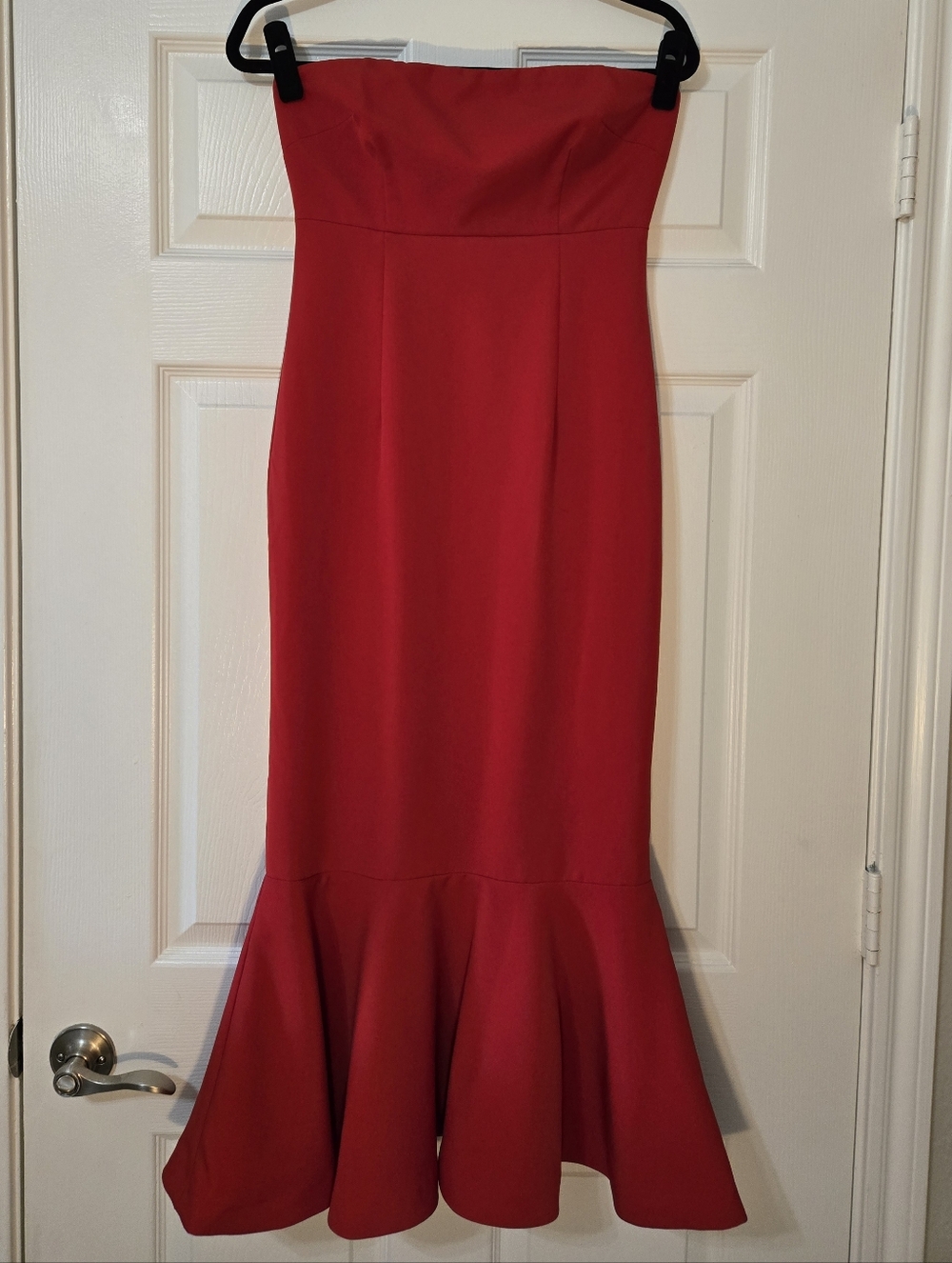 Xscape Strapless Red Mermaid Gown
